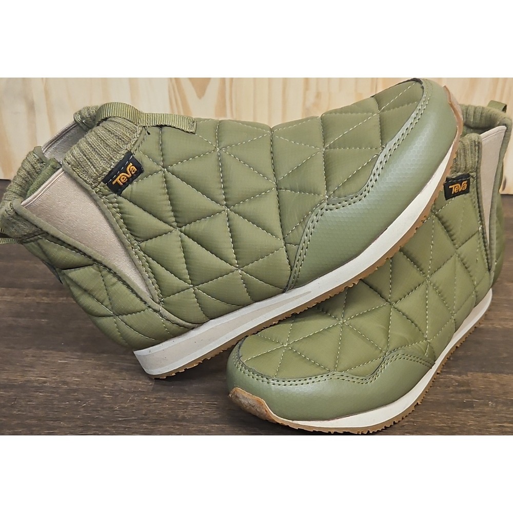 Teva ReEmber Quilted Green Slip-On Ankle Boots Women's US 6 EU 37